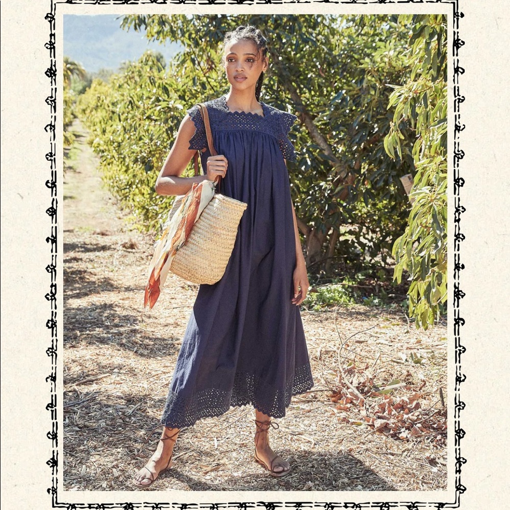 Brand New DOEN CATRIONA DRESS in Navy XS